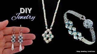 Diy jewelery set Diy earrings diy bracelet diy necklace [upl. by Parish845]