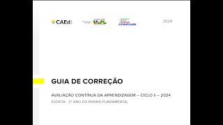 GUIA DE CORREÇÃO  Caed 2º ano  ESCRITA 2024 [upl. by Inaffit]