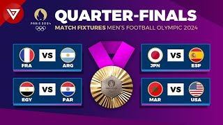 🟣 Quarter Finals Fixtures OLYMPIC PARIS 2024 MENS FOOTBALL  Match Schedule QuarterFinals [upl. by Naylor]