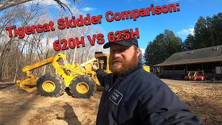 Tigercat Skidder Comparison 620H VS 625H Bogie [upl. by Desai]