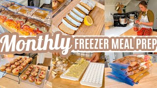 EASY MONTHLY FREEZER MEAL PREP RECIPES COOK WITH ME LARGE FAMILY MEALS WHATS FOR DINNER [upl. by Khosrow284]