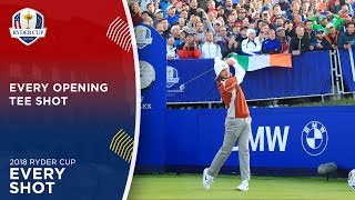 Every Opening Tee Shot  2018 Ryder Cup [upl. by Alexis]