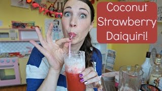 Coconut Strawberry Daiquiris  Pinterest Drink 32  MamaKatTV [upl. by Jennie]