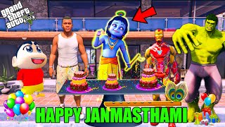 Franklin amp Shinchan Celebrating Janmashtami In GTAV  Franklin Celebrate Lord Krishna Birthday GTAV [upl. by Serg]