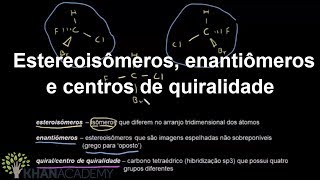 Estereoisômeros enantiômeros e centros de quiralidade  Química orgânica  Khan Academy [upl. by Linder]