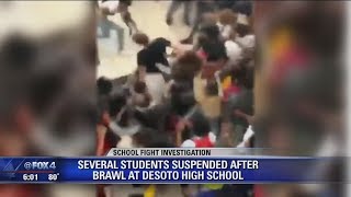 Several students suspended after all out brawl breaks out at DeSoto High School [upl. by Nerrad839]