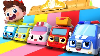 Five Little Cars Rescue Team  Police Car Ambulance  Nursery Rhymes amp Kids Songs  BabyBus [upl. by Supmart]