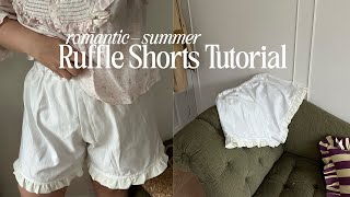 DIY dreamiest summer short ruffle bloomers tutorial [upl. by Saqaw502]