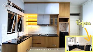 Kitchen Makeover  Membuat Kitchen Set Japandi Style Kabinet Full Plafon [upl. by Luaped]