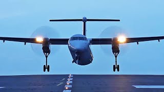 Widerøe Dash8 Q400  Morning arrival amp departure – Stord airport sept 2021 [upl. by Amahs]