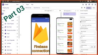 Creating Shopping app food delivery app in kodular tutorial1  Firebase Database  Part 03 [upl. by Siramay]