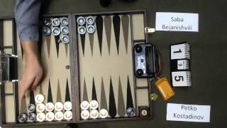 Carolina Backgammon R5 Saba Bejanishvili v Petko Kostadinov [upl. by Epolenep663]