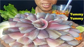 ASMR MUKBANG​ Raw fish with spicy sauce has a very special taste seafood asmr raw fish MrVath [upl. by Eelyram]