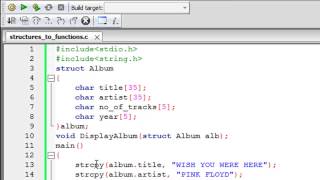 C Programming Tutorial  69 Passing Structures to Functions [upl. by Airtened]