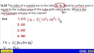 The sides of a cuboid are in the ratio 3 4 5 and its surface area is equal to the surface area of [upl. by Oicnedif]