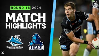 NRL 2024  Sharks v Titans  Match Highlights [upl. by Wistrup]