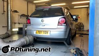 VW Polo GTI 18t 9N3 Stage 2 Dyno run with pops amp bangs and hardcut limiter [upl. by Aisel123]