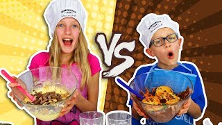 VANILLA vs CHOCOLATE CAKE CHALLENGE [upl. by Evy]