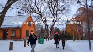 OSLO NORWAY Virtual Walking Tour🇳🇴 Walking In Snow From EnerhaugenTøyenSofienberg 4K60ftp [upl. by Yreneh]