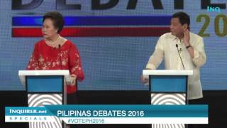 Pilipinas Debates 2016 Santiago says she waited for death to come but [upl. by Anilra746]