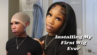 Attempting To Install A Wig For The FIRST Time ft Yolissa Hair [upl. by Freeborn952]