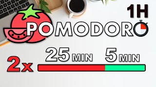 1H Pomodoro Technique  Study Timer 2x 25 Min  Focus Session [upl. by Nnomae]