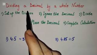 How To Divide A Decimal By A Whole Number [upl. by Annad654]