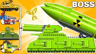 MEGA BOSS BREAKTHROUGH ROCKET vs MEGA TANK  Cartoons about tankNina tank cartoon [upl. by Ennovahc]