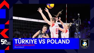 Türkiye vs Poland I Match Highlights 14 Finals I CEV EuroVolley 2023 Women [upl. by Tini]