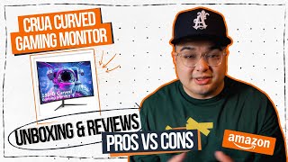 CRUA 24 inch 144hz180hz Curved Gaming Monitor Review amp Unboxing in under 2 minutes  Amazoncom [upl. by Anaek851]