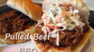 How to Make PULLED BEEF BBQ Sandwich  Slow Cooker Shredded Beef Recipe [upl. by Ulphiah]