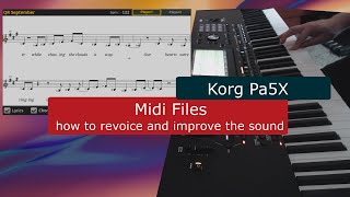 Korg Pa5X tutorial midi files  revoicing and improving sound [upl. by Anjela]