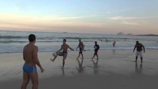 Amazing brazilian football skills on the beach  Copacabana beach  Brazil 2014 [upl. by Aivan624]