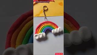 Rainbow 🌈✨ Clay Keychain ideas 💡Easy Keychainshorts trending viralkeychains [upl. by Ahsiem532]