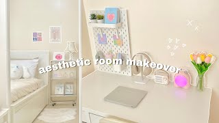 aesthetic small room makeover 🌷🐇  ikea shopping  korean amp pinterest inspired ⟡♡ [upl. by Chappy]