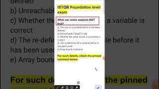 ISTQB Foundation Level Question 26 with Answer [upl. by Daren]