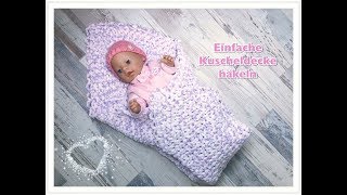 EINFACHE Babydecke häkeln  Kuscheldecke häkeln Wölkchen super für Anfänger [upl. by Kassab]