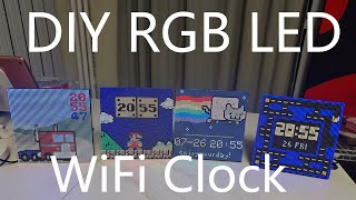 DIY RGB LED WiFi Clock ClockWise Plus Super mariopacmantransformernyan cat [upl. by Jenifer330]