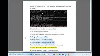 Fix ImportError DLL load failed The specified module could not be found [upl. by Eus]