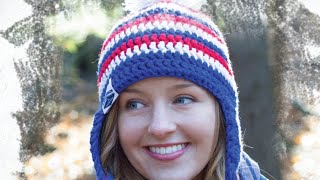 Easy Crochet USA Peak Ear Flap Braided Hat [upl. by Isnam]