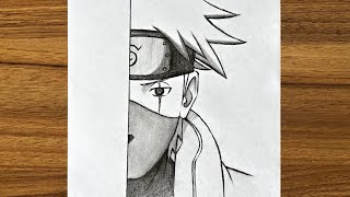 How to draw Kakashi Hatake  How to draw anime step by step  Easy drawing ideas for beginners [upl. by Mercado]