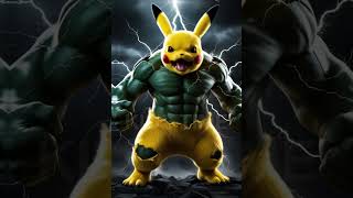 Pikachu and Hulk Hybrid Fusion  Ultimate Power Clash  hulkbuster animals animation pokemon [upl. by Ondine]