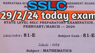 maths sslc preparatory exam 2024 key answers 29224 keyans today exam ಎಸ್ಸೆಸ್ಸೆಲ್ಸಿ 10th exam [upl. by Icrad]