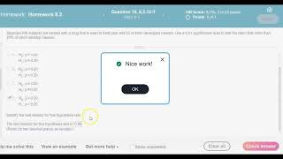 Math 14 8213T Identify the null hypothesis alternative hypothesis test statistic [upl. by Emmuela]