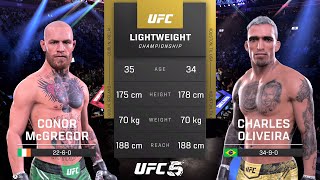 Conor McGregor vs Charles Oliveira Full Fight  UFC 5 Fight Of The Night [upl. by Fons]