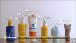 Crèmes solaires  pourquoi de telles différences de prix   La Quotidienne [upl. by Nageam53]