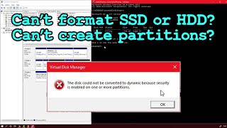 Error formatting SSD or HDD Easy way to format disks No software required [upl. by Otrebile823]