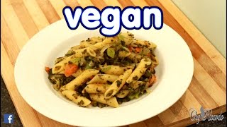 Vegan Recipe Callaloo And Pasta Vegan Fry Up Callaloo And Pasta  Recipes By Chef Ricardo [upl. by Anilehs229]