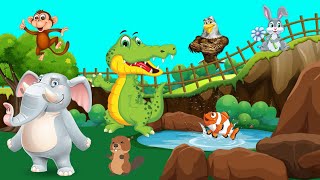 There was a Crocodile  Animal Sounds Song  LittleKidsTV [upl. by Anivlem]