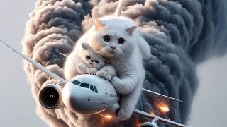 Cute Cat Plane accident  Cat Video  cat accidentalinventions [upl. by Ellehsim567]